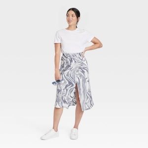 Midi A-Line Slip Skirt